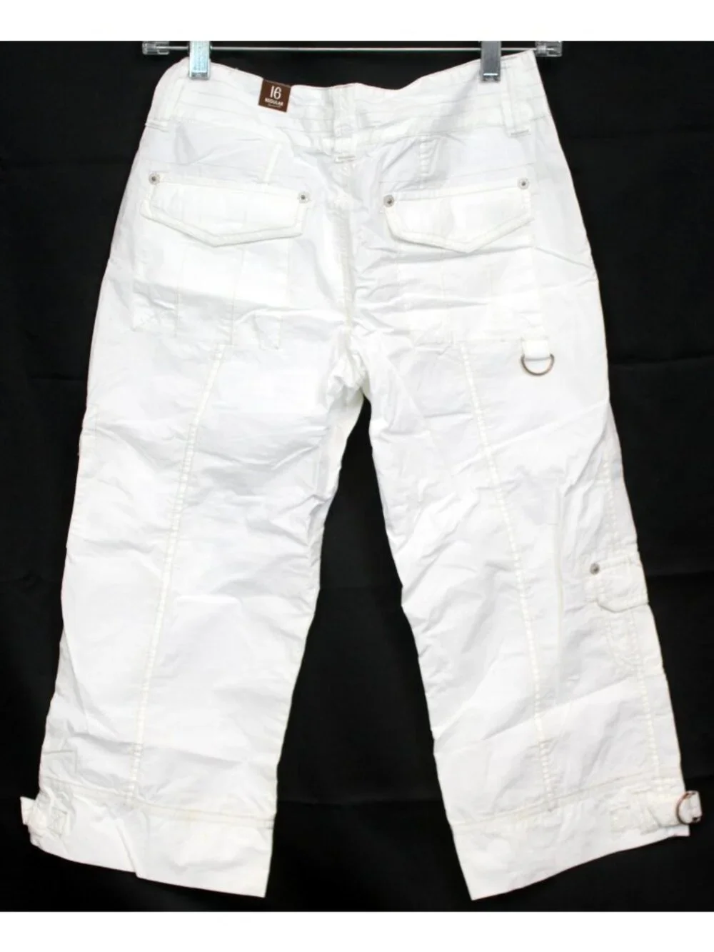 Limited Too White Pants sz 16R Lightweight cotton Summer Cargo Capri Pockets NEW